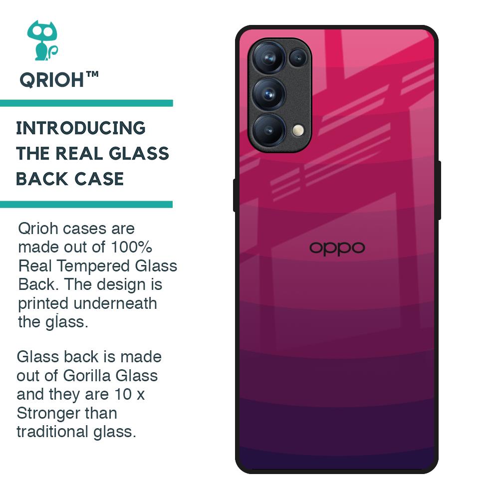 Wavy Pink Pattern Glass Case for Oppo Reno5 Pro