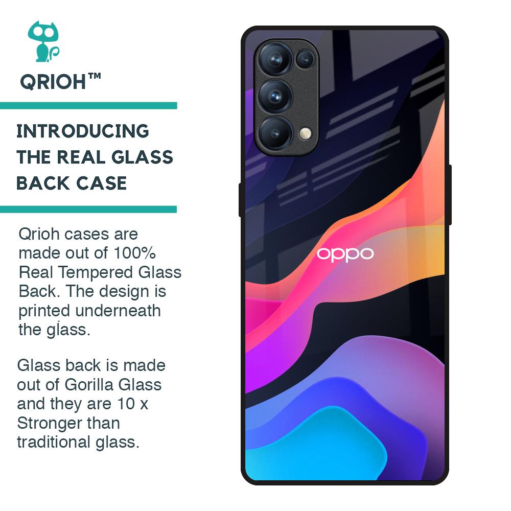 Colorful Fluid Glass Case for Oppo Reno5 Pro