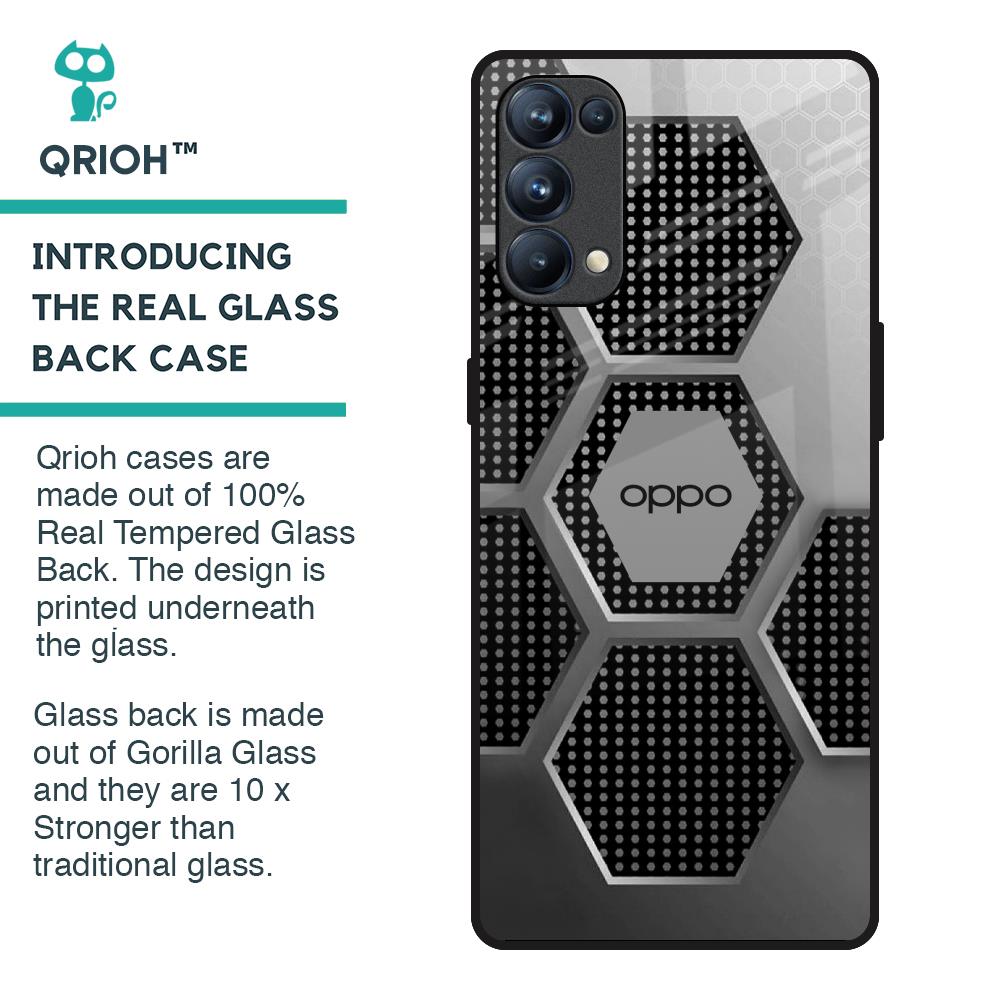 Hexagon Style Glass Case For Oppo Reno5 Pro