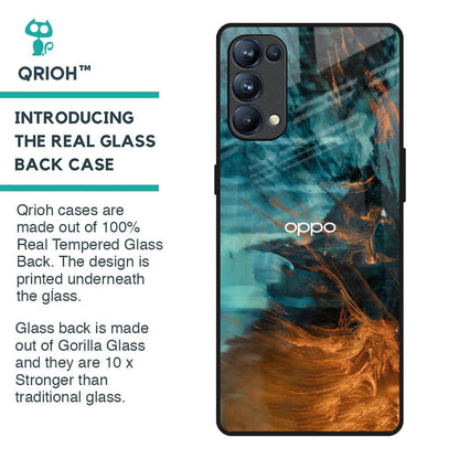 Golden Splash Glass Case for Oppo Reno5 Pro