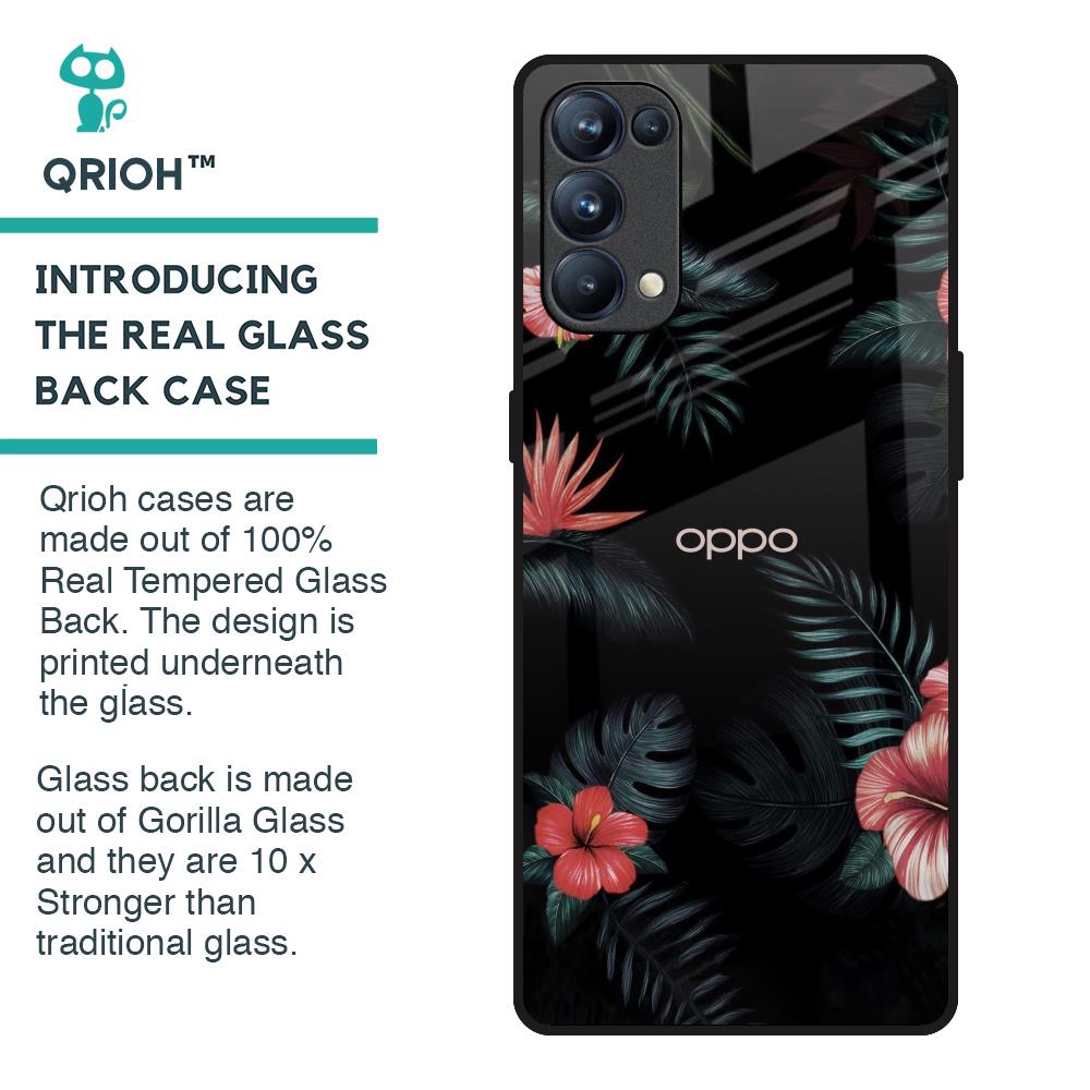 Tropical Art Flower Glass Case for Oppo Reno5 Pro