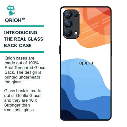 Wavy Color Pattern Glass Case for Oppo Reno5 Pro