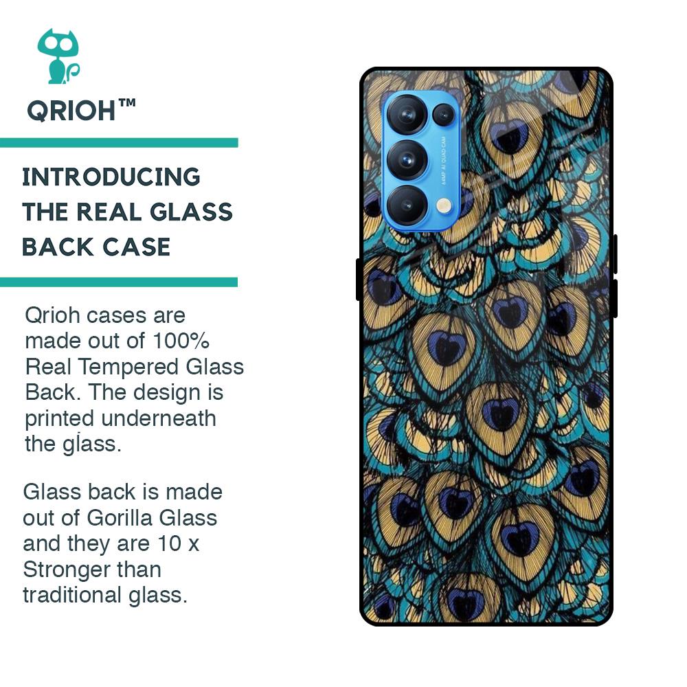 Peacock Feathers Glass case for Oppo Reno5 Pro