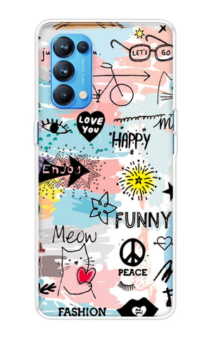 Happy Doodle Oppo Reno5 Pro Back Cover