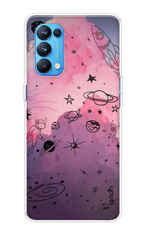 Space Doodles Art Oppo Reno5 Pro Back Cover