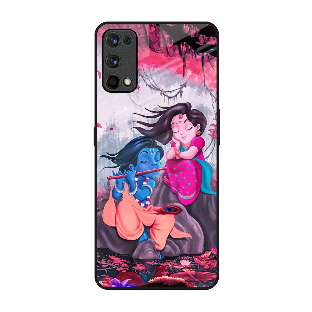 Radha Krishna Art Realme X7 Pro Glass Back Cover Online