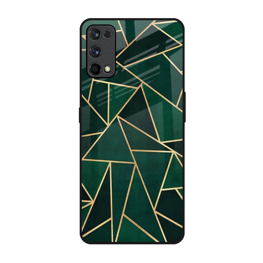 Abstract Green Realme X7 Pro Glass Back Cover Online