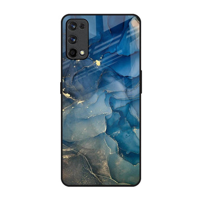 Blue Cool Marble Realme X7 Pro Glass Back Cover Online