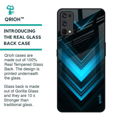 Vertical Blue Arrow Glass Case For Realme X7 Pro