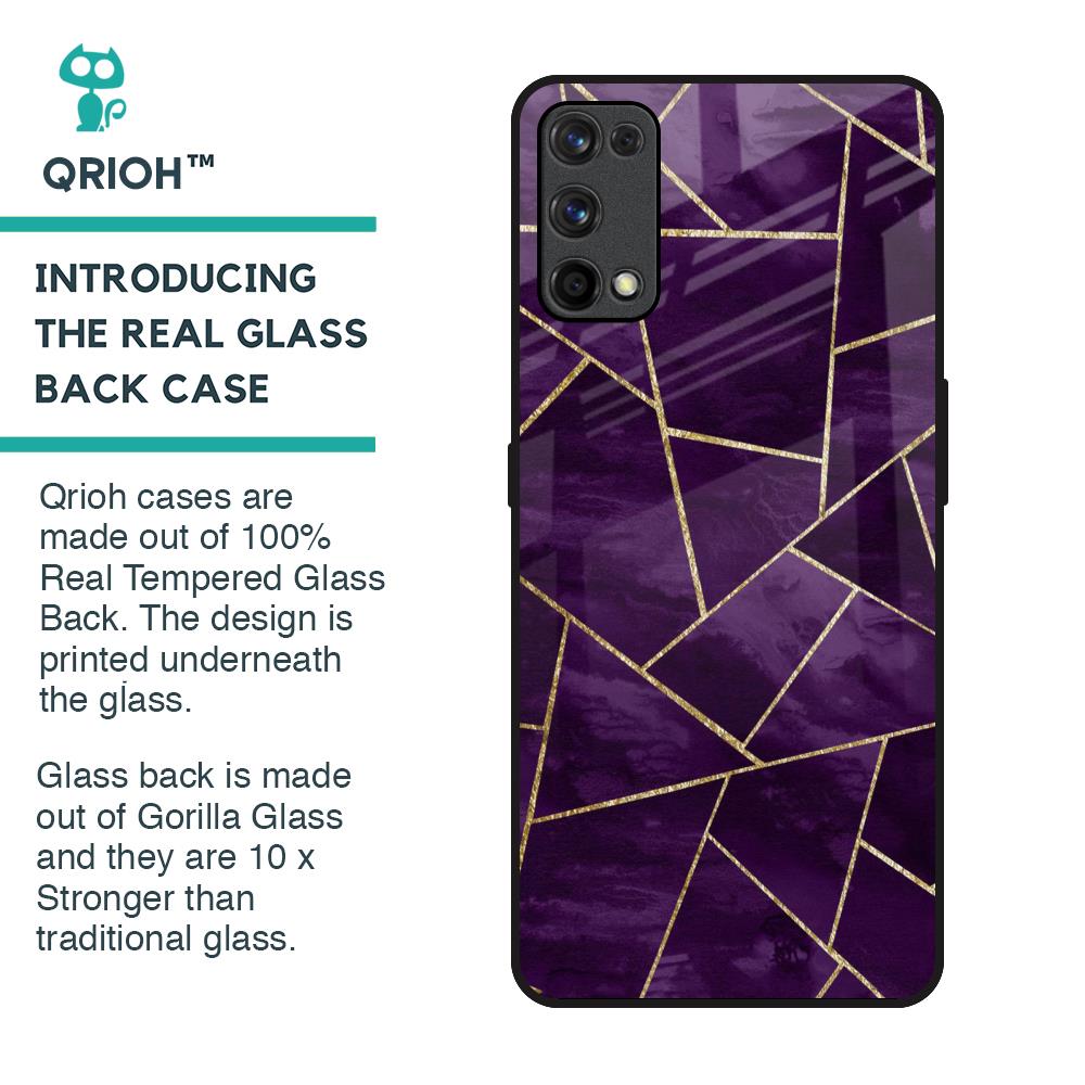 Geometric Purple Glass Case For Realme X7 Pro
