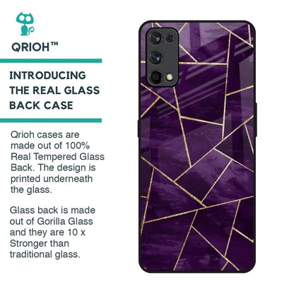 Geometric Purple Glass Case For Realme X7 Pro