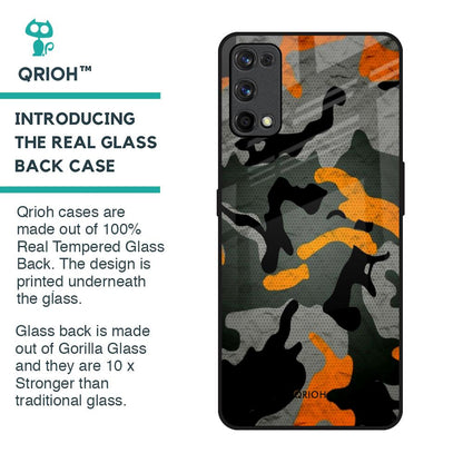 Camouflage Orange Glass Case For Realme X7 Pro
