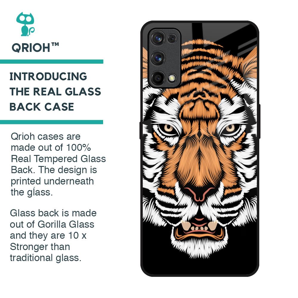 Angry Tiger Glass Case For Realme X7 Pro