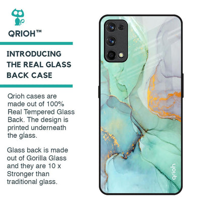 Green Marble Glass Case for Realme X7 Pro