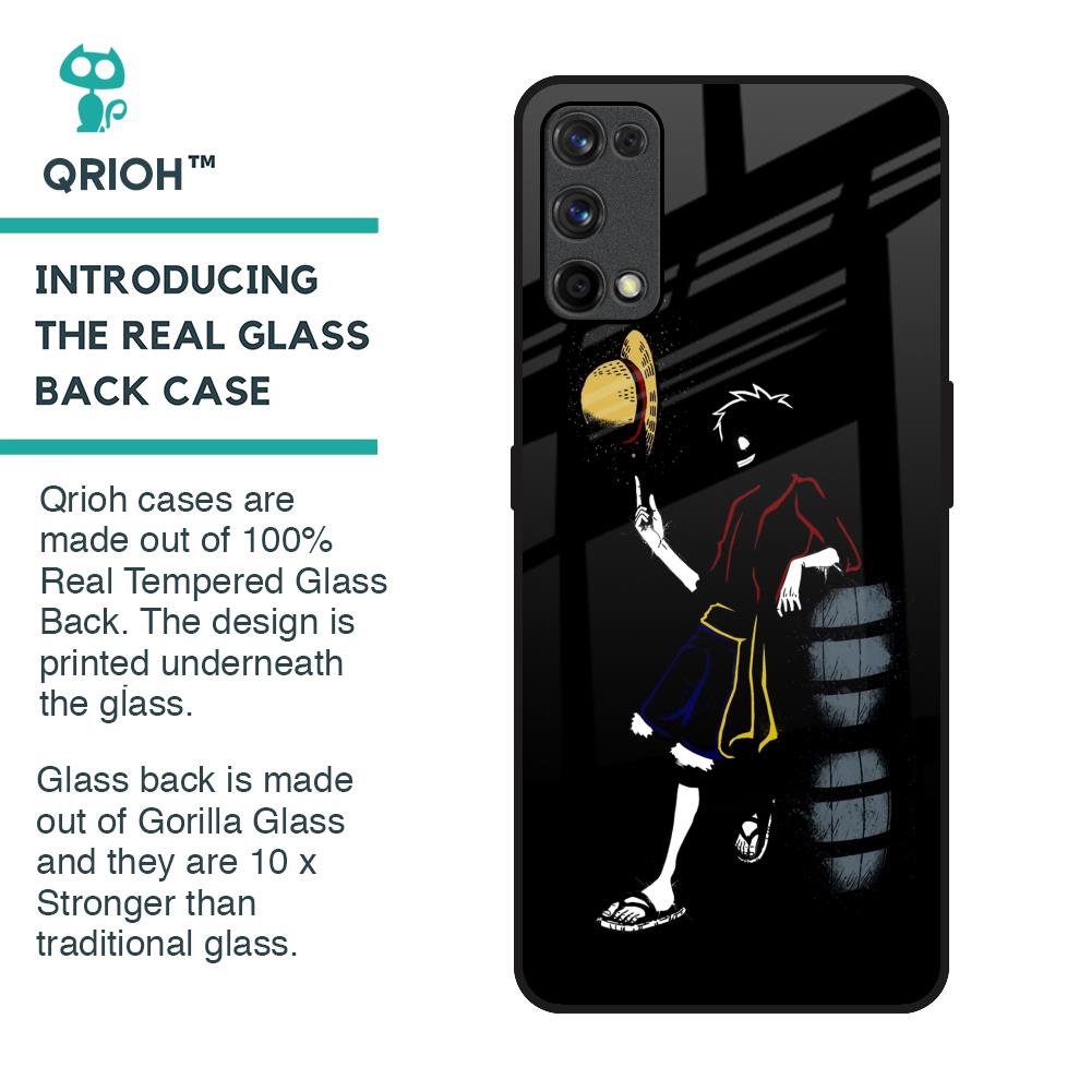 Luffy Line Art Glass Case for Realme X7 Pro