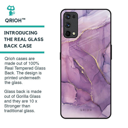 Purple Gold Marble Glass Case for Realme X7 Pro