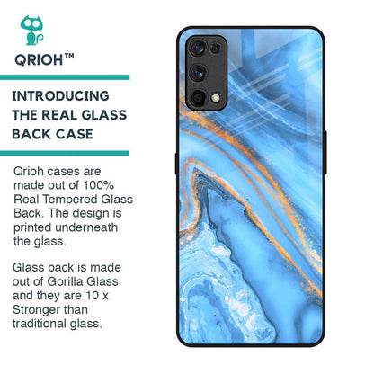 Vibrant Blue Marble Glass Case for Realme X7 Pro