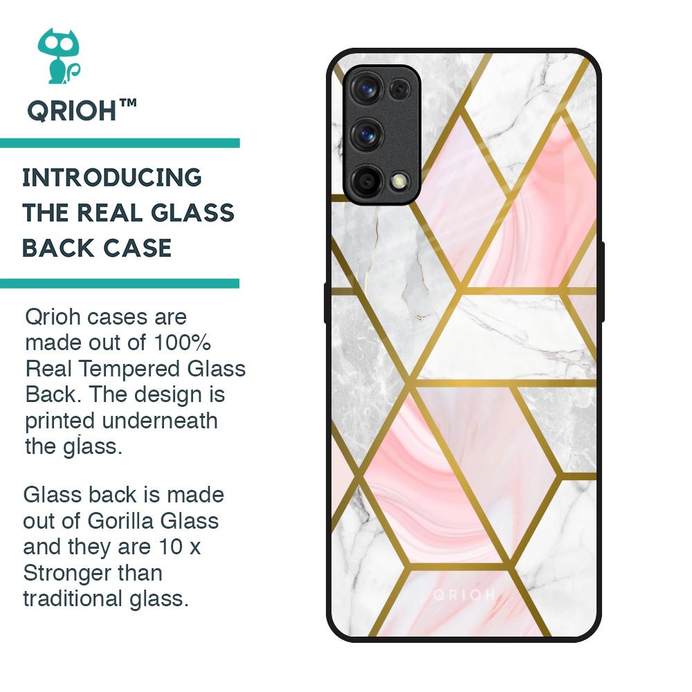 Geometrical Marble Glass Case for Realme X7 Pro
