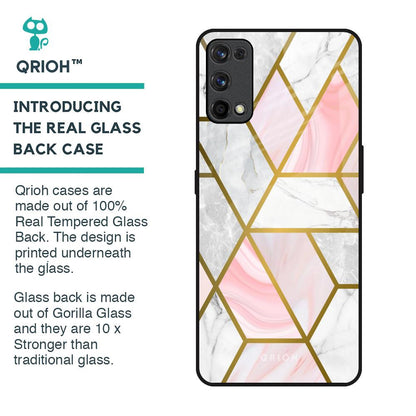 Geometrical Marble Glass Case for Realme X7 Pro