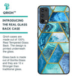 Turquoise Geometrical Marble Glass Case for Realme X7 Pro