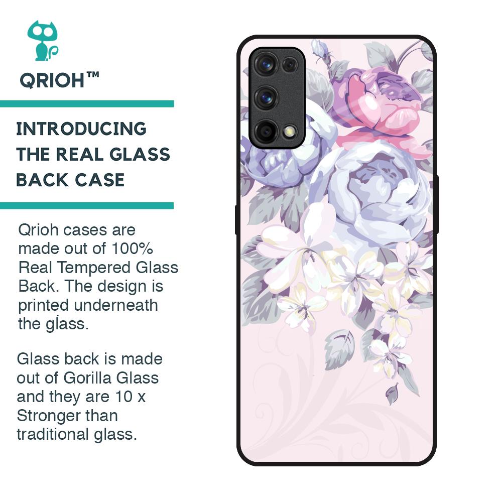 Elegant Floral Glass Case for Realme X7 Pro