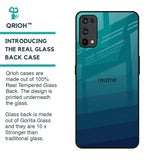 Green Triangle Pattern Glass Case for Realme X7 Pro