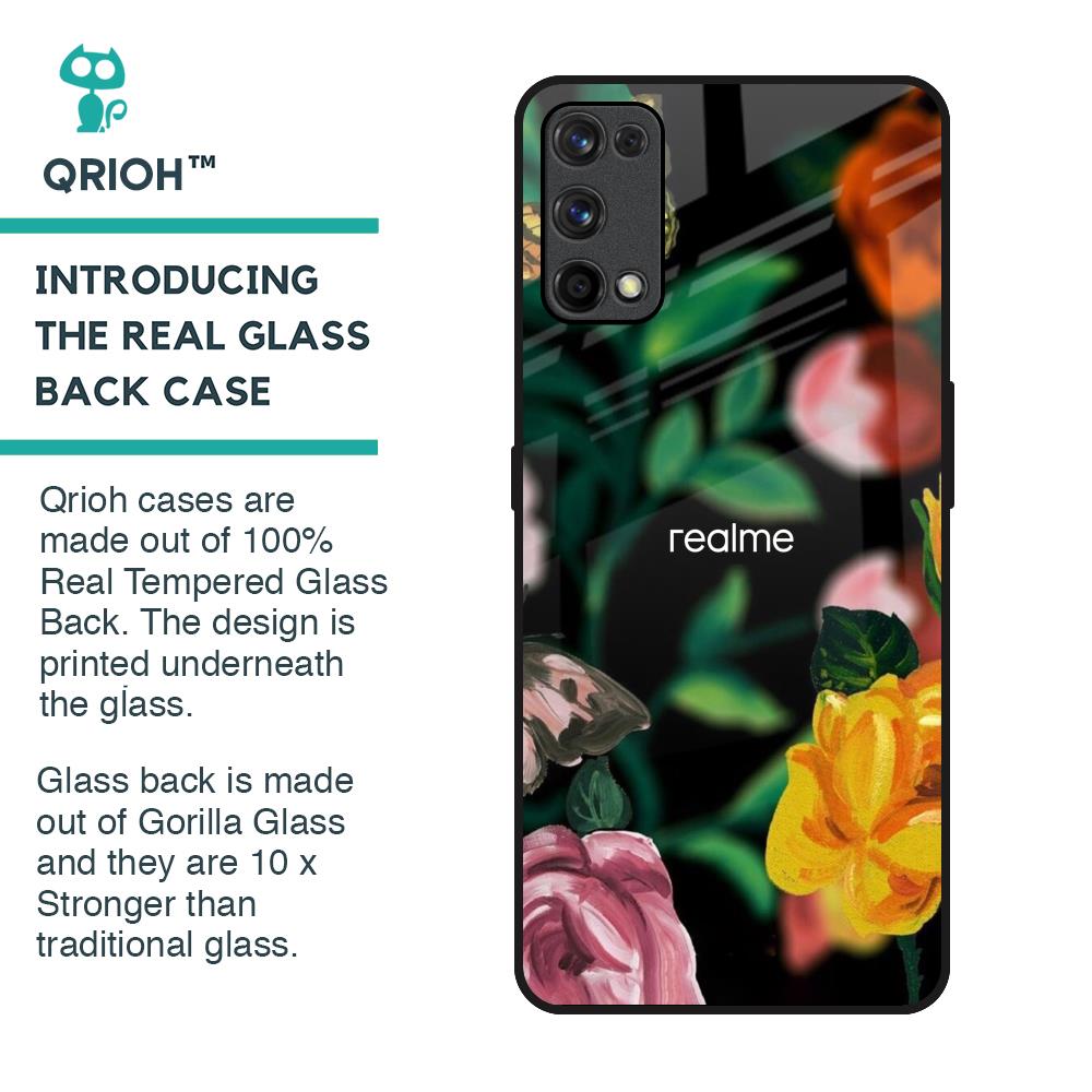 Flowers & Butterfly Glass Case for Realme X7 Pro