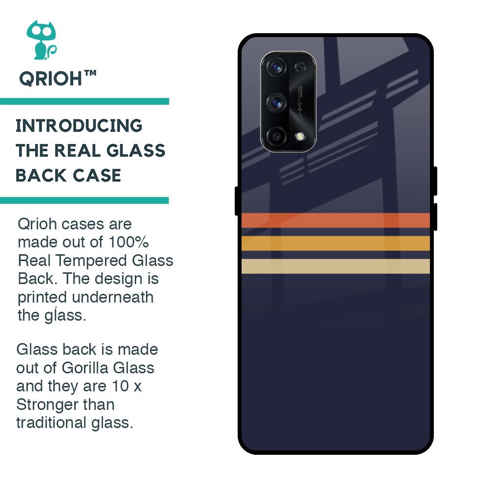 Tricolor Stripes Glass Case For Realme X7 Pro