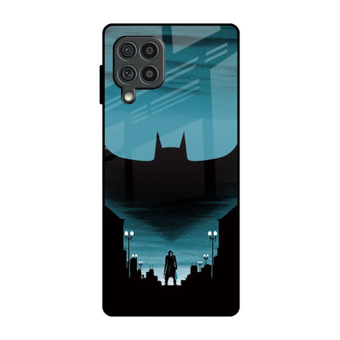 Cyan Bat Samsung Galaxy F62 Glass Back Cover Online