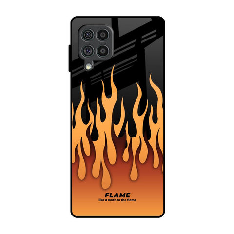 Fire Flame Samsung Galaxy F62 Glass Back Cover Online