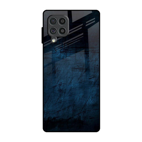 Dark Blue Grunge Samsung Galaxy F62 Glass Back Cover Online