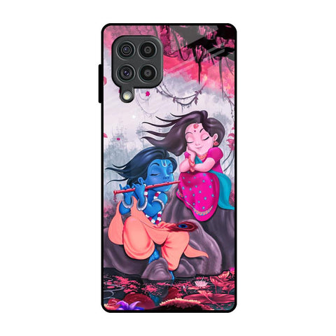 Radha Krishna Art Samsung Galaxy F62 Glass Back Cover Online