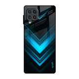 Vertical Blue Arrow Samsung Galaxy F62 Glass Back Cover Online