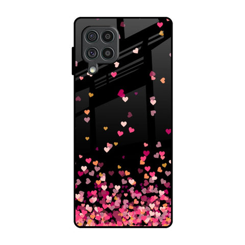 Heart Rain Fall Samsung Galaxy F62 Glass Back Cover Online