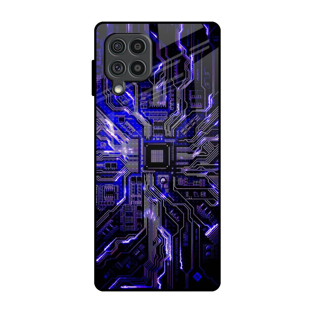 Techno Color Pattern Samsung Galaxy F62 Glass Back Cover Online
