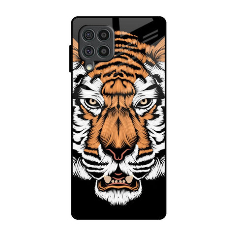 Angry Tiger Samsung Galaxy F62 Glass Back Cover Online