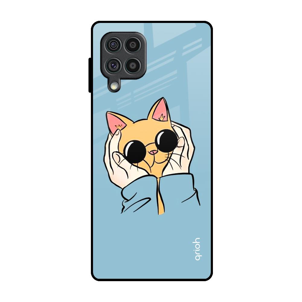 Adorable Cute Kitty Samsung Galaxy F62 Glass Back Cover Online