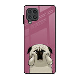 Funny Pug Face Samsung Galaxy F62 Glass Back Cover Online