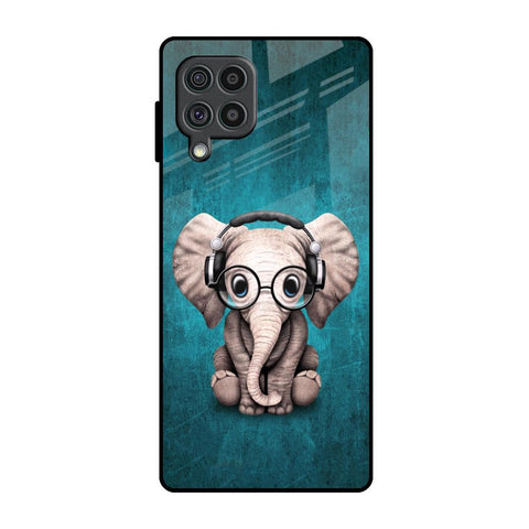 Adorable Baby Elephant Samsung Galaxy F62 Glass Back Cover Online