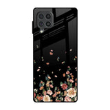 Floating Floral Print Samsung Galaxy F62 Glass Back Cover Online