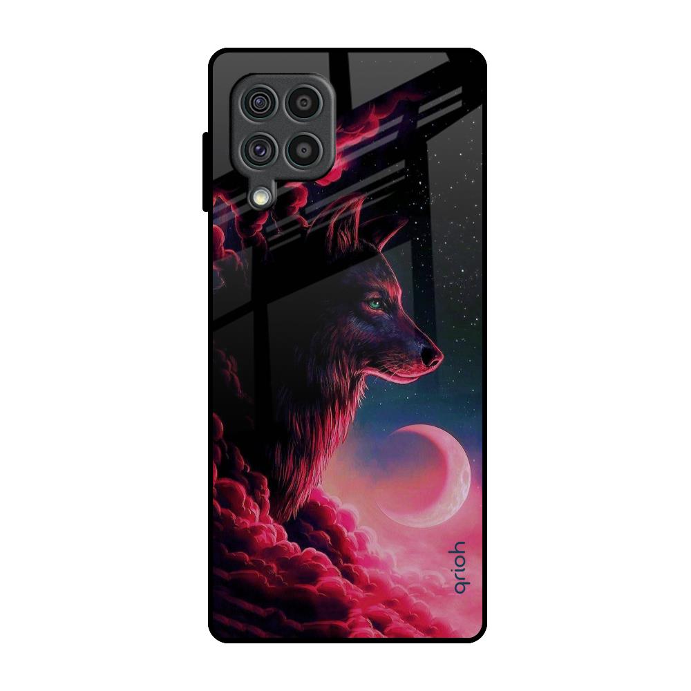 Moon Wolf Samsung Galaxy F62 Glass Back Cover Online