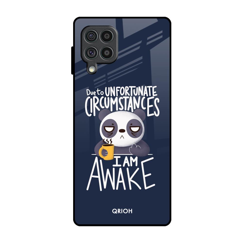 Struggling Panda Samsung Galaxy F62 Glass Back Cover Online