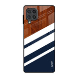 Bold Stripes Samsung Galaxy F62 Glass Back Cover Online