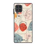 Abstract Faces Samsung Galaxy F62 Glass Back Cover Online