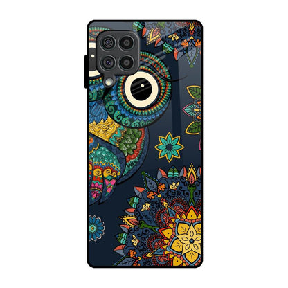 Owl Art Samsung Galaxy F62 Glass Back Cover Online