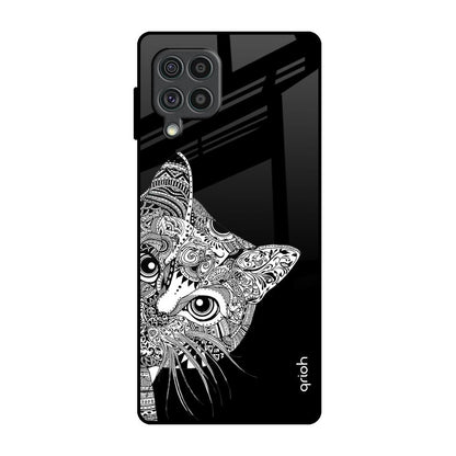 Kitten Mandala Samsung Galaxy F62 Glass Back Cover Online