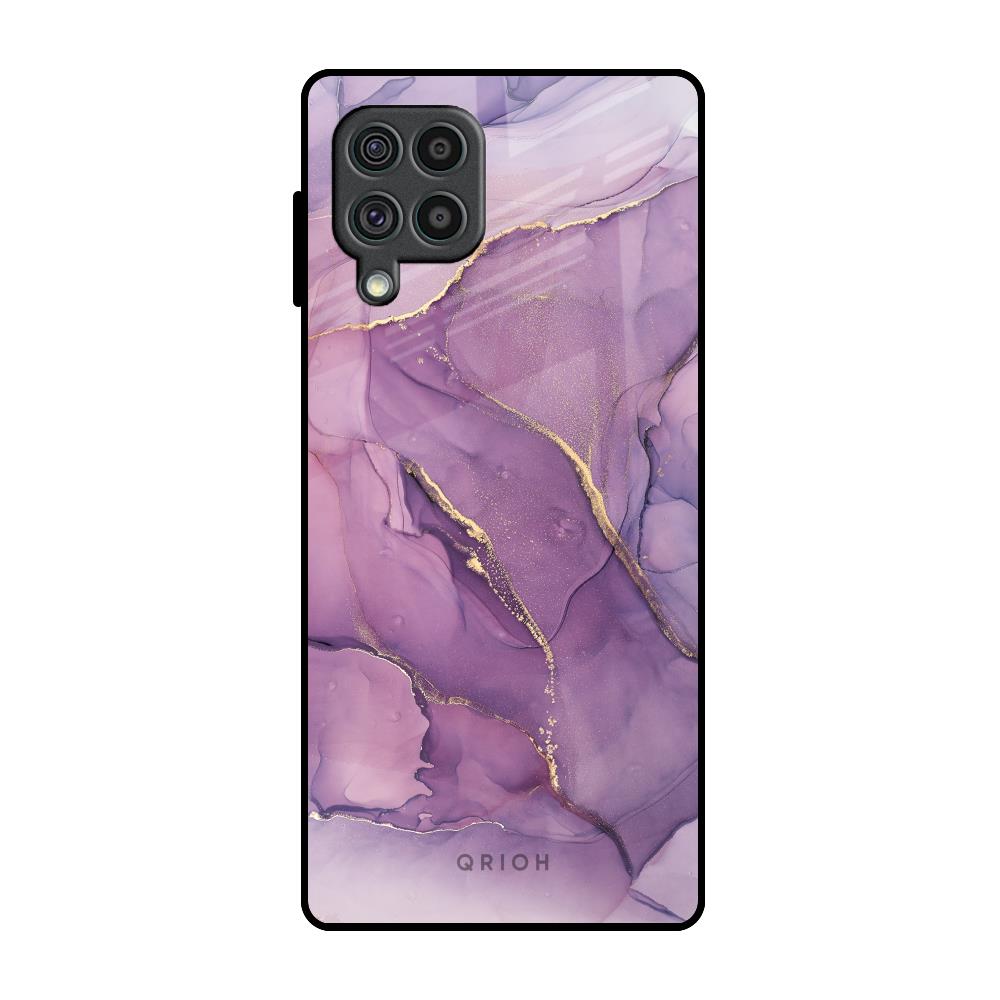 Purple Gold Marble Samsung Galaxy F62 Glass Back Cover Online