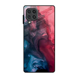Blue & Red Smoke Samsung Galaxy F62 Glass Back Cover Online