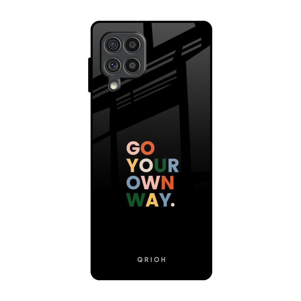 Go Your Own Way Samsung Galaxy F62 Glass Back Cover Online
