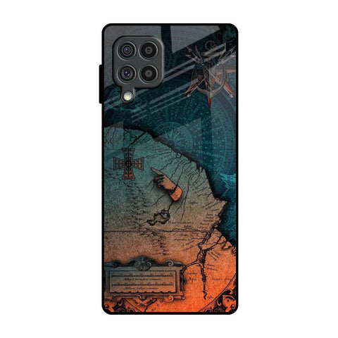 Geographical Map Samsung Galaxy F62 Glass Back Cover Online